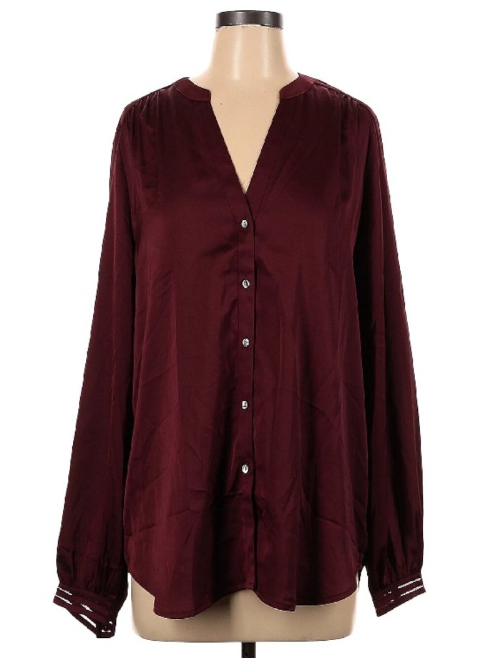 NWT Ann Taylor Factory Burgundy Blouse Size L
